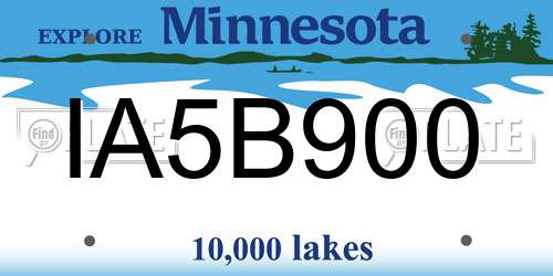 IA5B900 Minnesota License Plate