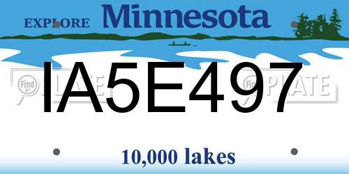 IA5E497 Minnesota License Plate