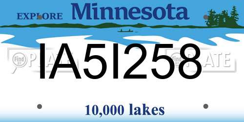 IA5I258 Minnesota License Plate