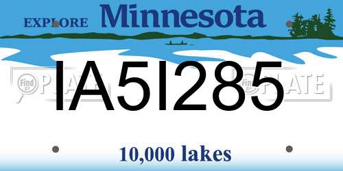 IA5I285 Minnesota License Plate