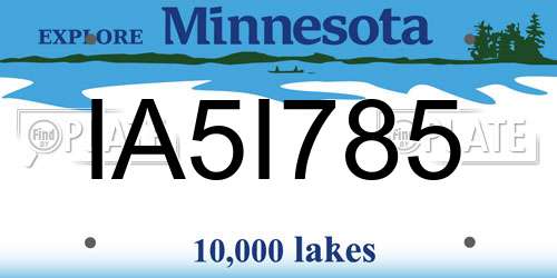 IA5I785 Minnesota License Plate