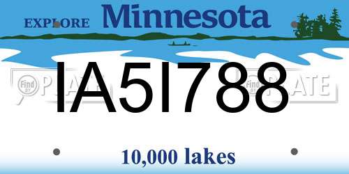 IA5I788 Minnesota License Plate