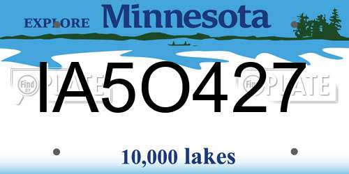 IA5O427 Minnesota License Plate