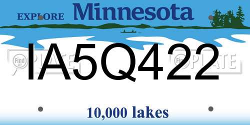 IA5Q422 Minnesota License Plate