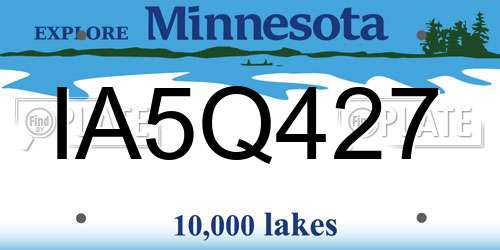 IA5Q427 Minnesota License Plate