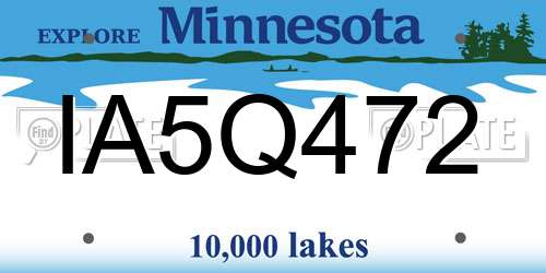 IA5Q472 Minnesota License Plate