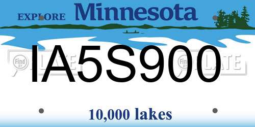 IA5S900 Minnesota License Plate