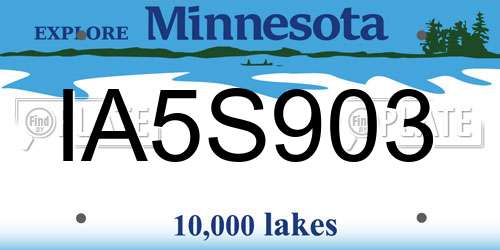IA5S903 Minnesota License Plate