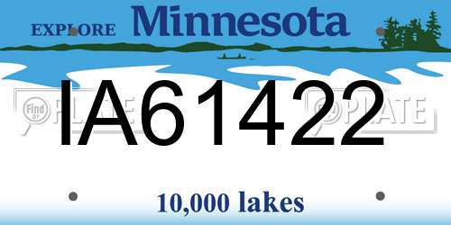 IA61422 Minnesota License Plate