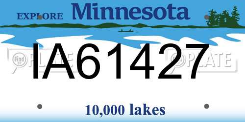 IA61427 Minnesota License Plate