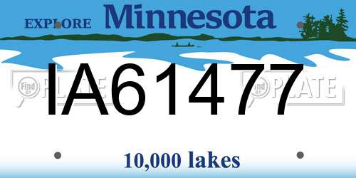 IA61477 Minnesota License Plate
