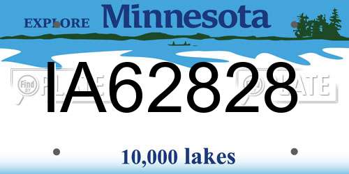 IA62828 Minnesota License Plate