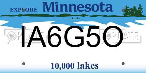 IA6G5O Minnesota License Plate