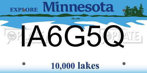 IA6G5Q Minnesota License Plate