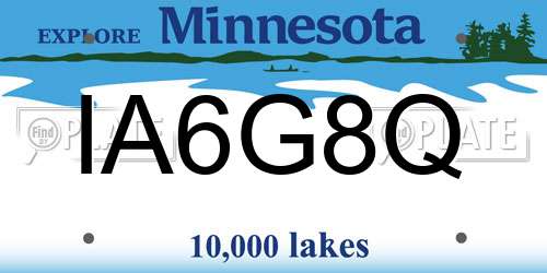 IA6G8Q Minnesota License Plate