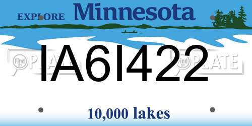 IA6I422 Minnesota License Plate