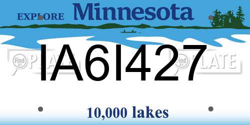 IA6I427 Minnesota License Plate