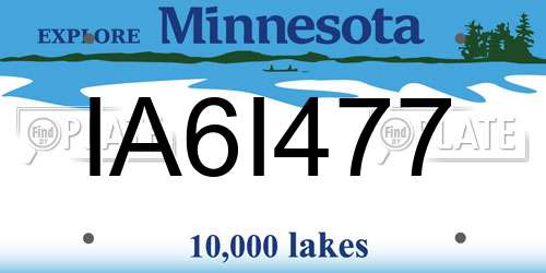 IA6I477 Minnesota License Plate