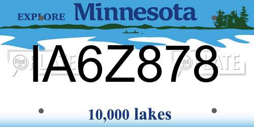 IA6Z878 Minnesota License Plate