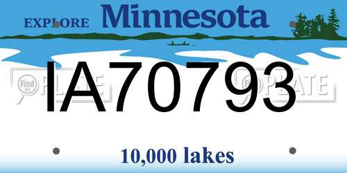 IA70793 Minnesota License Plate