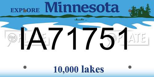 IA71751 Minnesota License Plate