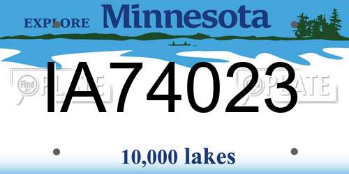 IA74023 Minnesota License Plate