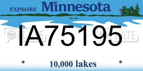 IA75195 Minnesota License Plate