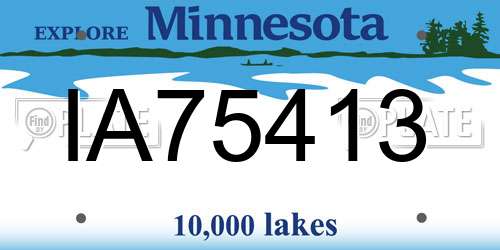 IA75413 Minnesota License Plate
