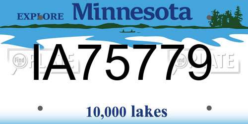 IA75779 Minnesota License Plate