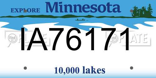 IA76171 Minnesota License Plate