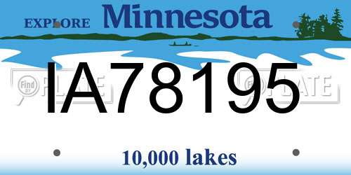 IA78195 Minnesota License Plate