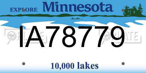 IA78779 Minnesota License Plate