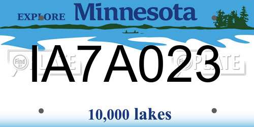 IA7A023 Minnesota License Plate