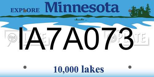 IA7A073 Minnesota License Plate