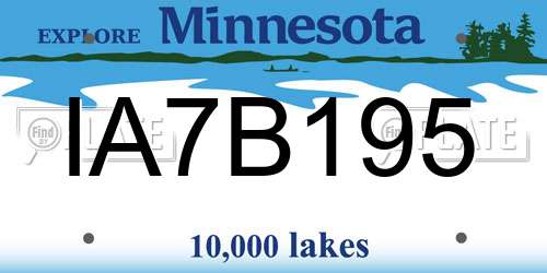 IA7B195 Minnesota License Plate