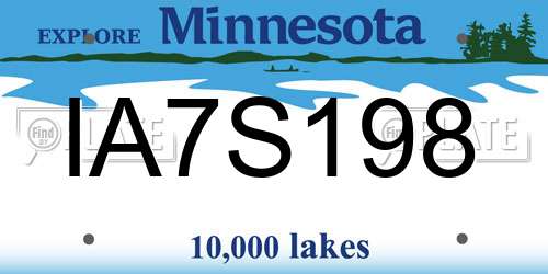 IA7S198 Minnesota License Plate