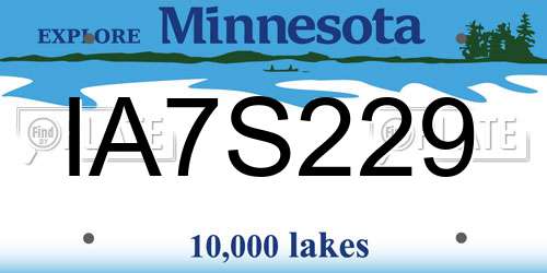 IA7S229 Minnesota License Plate