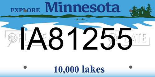 IA81255 Minnesota License Plate