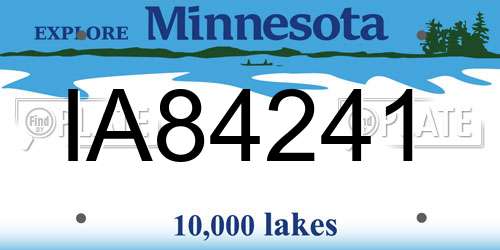 IA84241 Minnesota License Plate