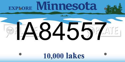 IA84557 Minnesota License Plate