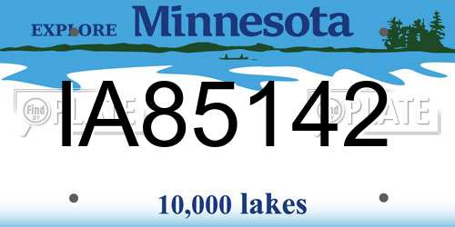 IA85142 Minnesota License Plate