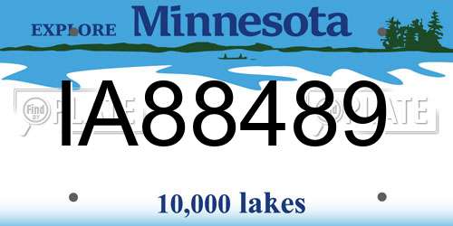 IA88489 Minnesota License Plate