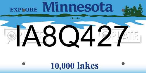 IA8Q427 Minnesota License Plate