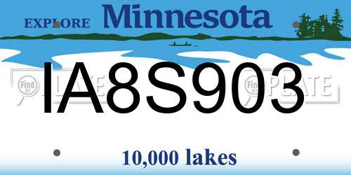IA8S903 Minnesota License Plate