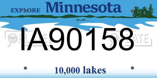 IA90158 Minnesota License Plate