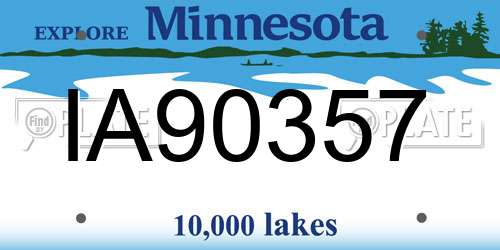 IA90357 Minnesota License Plate