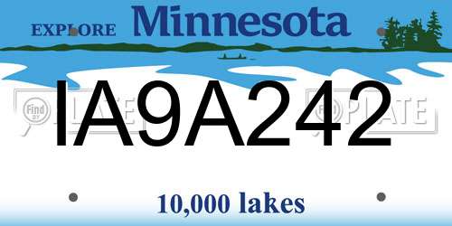IA9A242 Minnesota License Plate