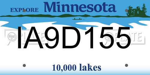 IA9D155 Minnesota License Plate