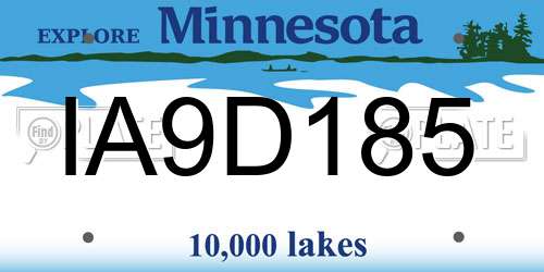IA9D185 Minnesota License Plate