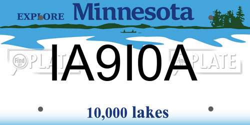 IA9I0A Minnesota License Plate